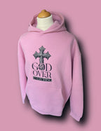 GOD OVER EVERYTHING – Faithwear pink Hoodie