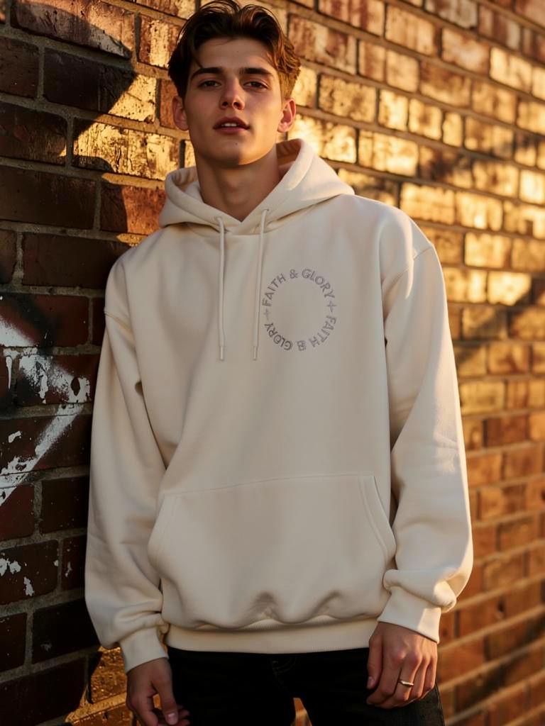 Faith & Glory Hoodie – Sand Beige