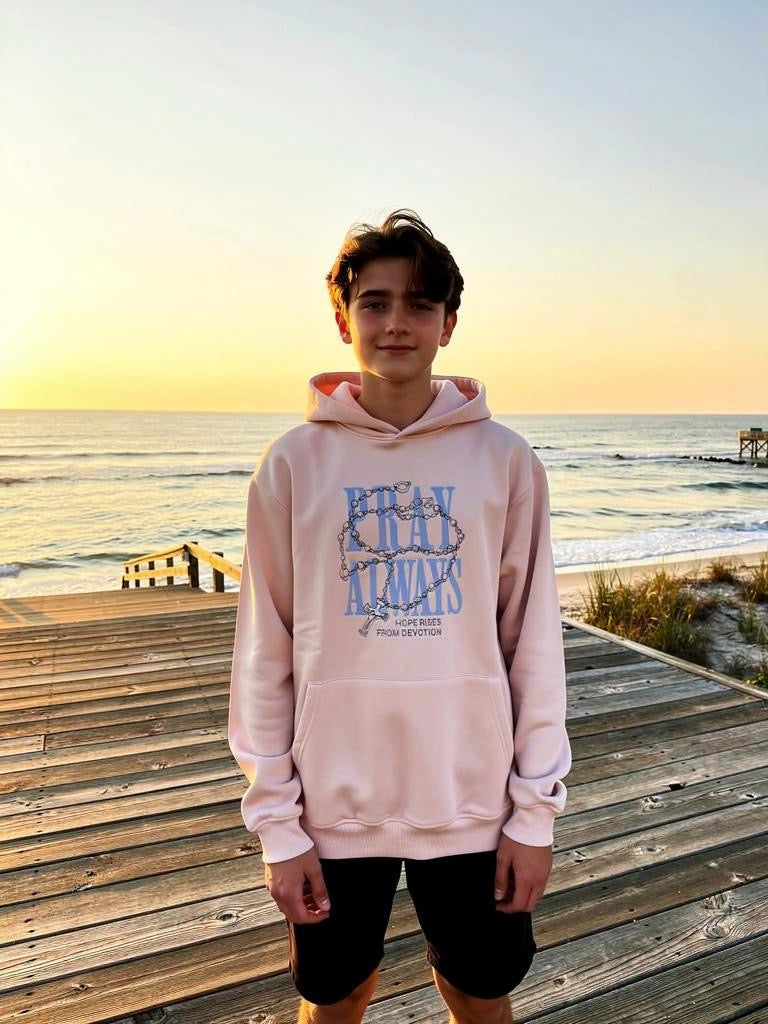 LIMITED DROP 1/1 : Pray always sand embroidered hoodie