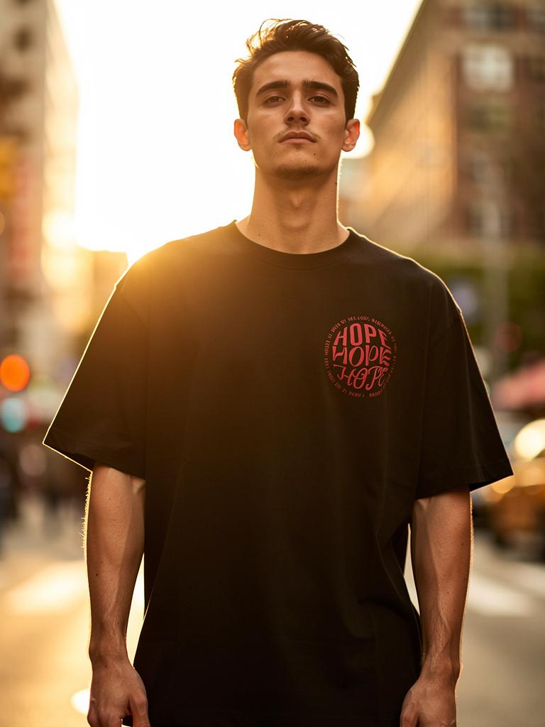 HOPE T-Shirt – Black Edition (Red Embroidery)