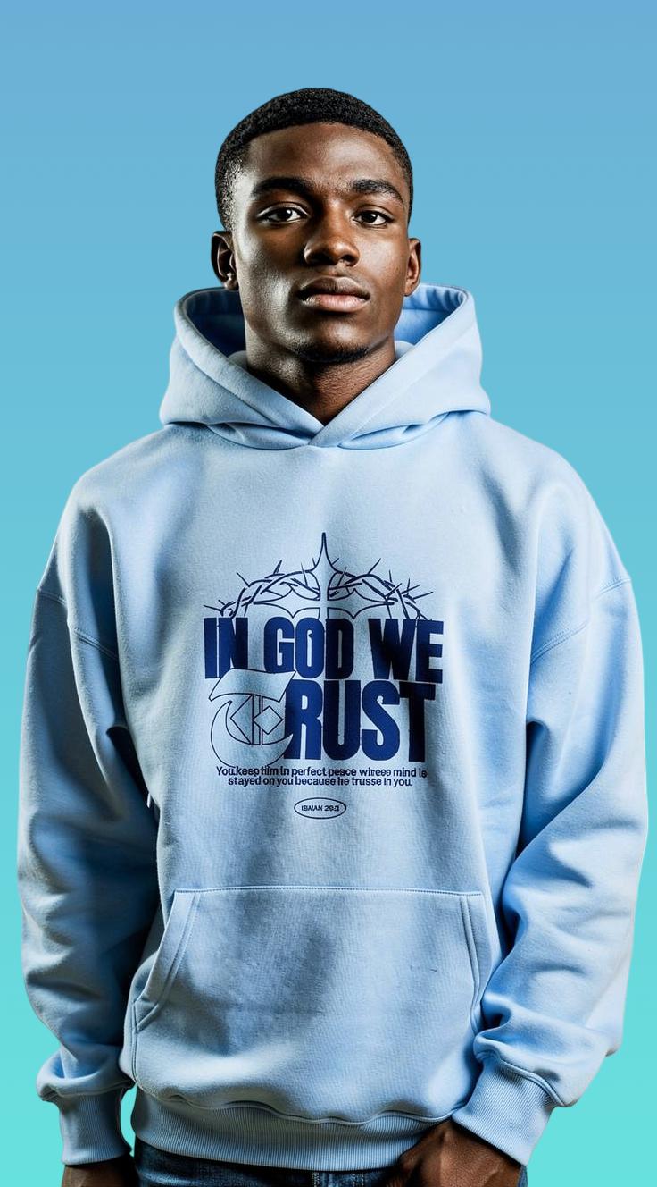 IN GOD WE TRUST - FAITHWEAR BLUE SKY - HOODIE