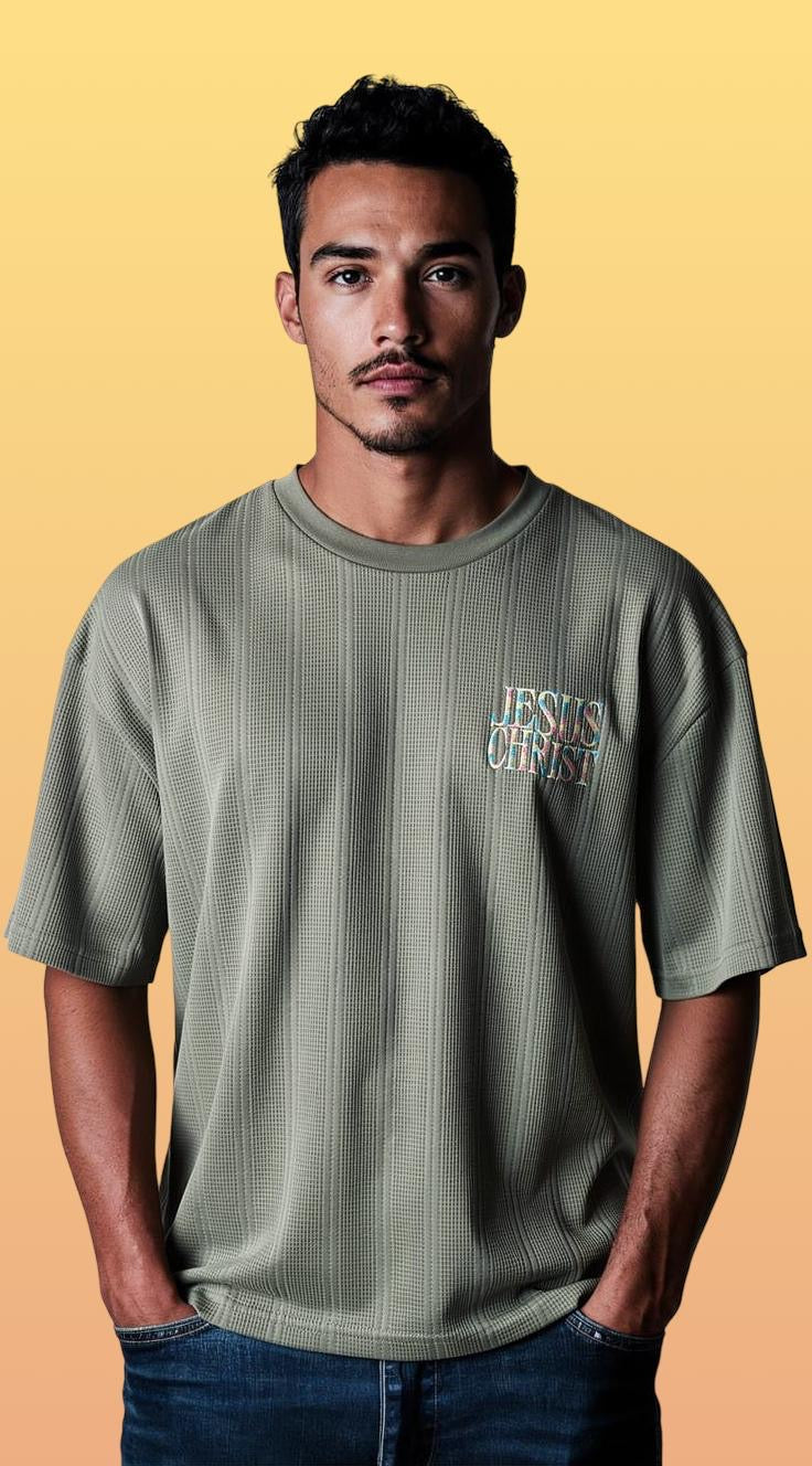 Jesus Christ embroidered t-shirt casual streetwear