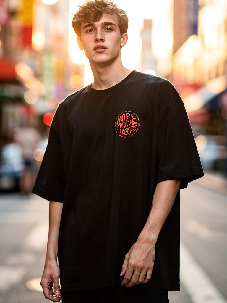 HOPE T-Shirt – Black Edition (Red Embroidery)