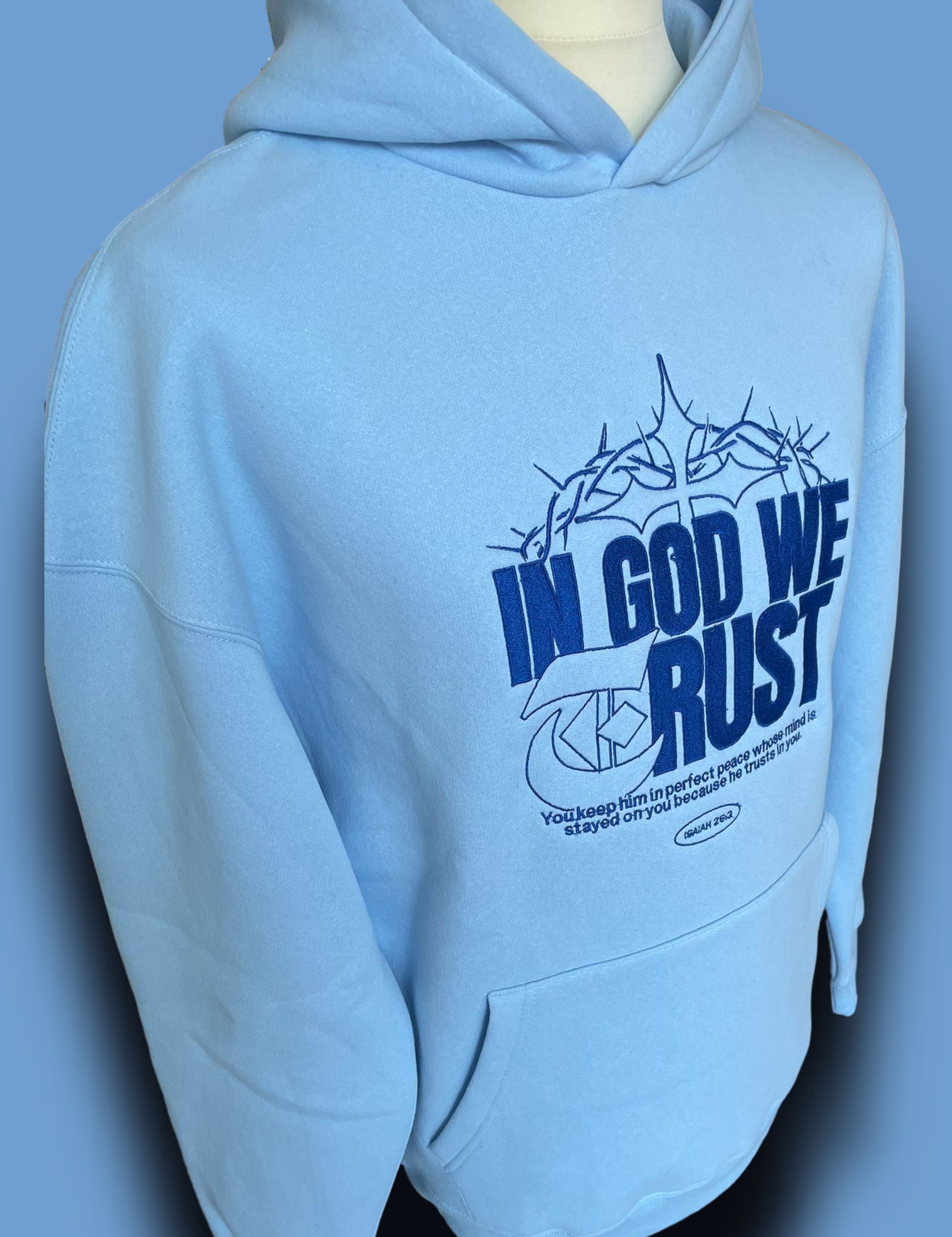 IN GOD WE TRUST - FAITHWEAR BLUE SKY - HOODIE