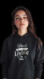 SAVED BY GRACE Hoodie – Zwart | Living by Faith Edition