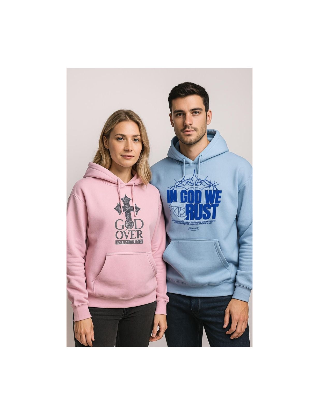 GOD OVER EVERYTHING – Faithwear pink Hoodie